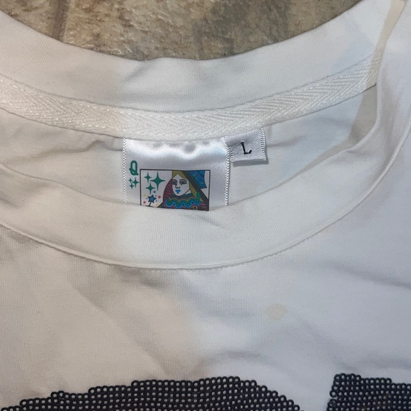 Queen of sparkles, short sleeve tee, cowboy boot with fringe - Large - Picture 4 of 4